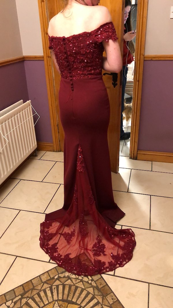 Burgundy Debs Dress, size 6/8