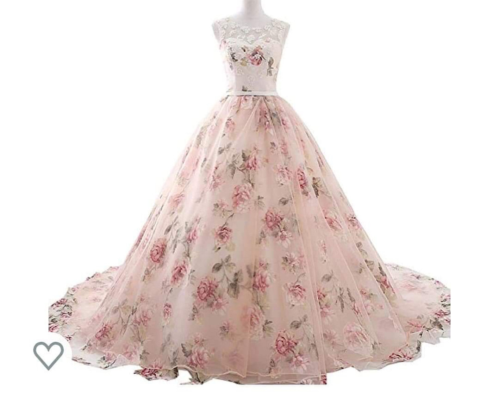 Floral ball gown debs dress