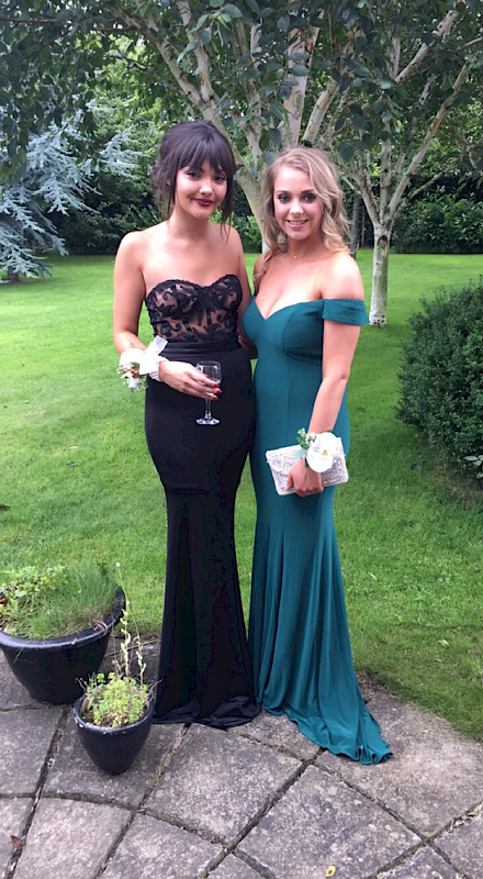 Black, see through lace top debs Dress