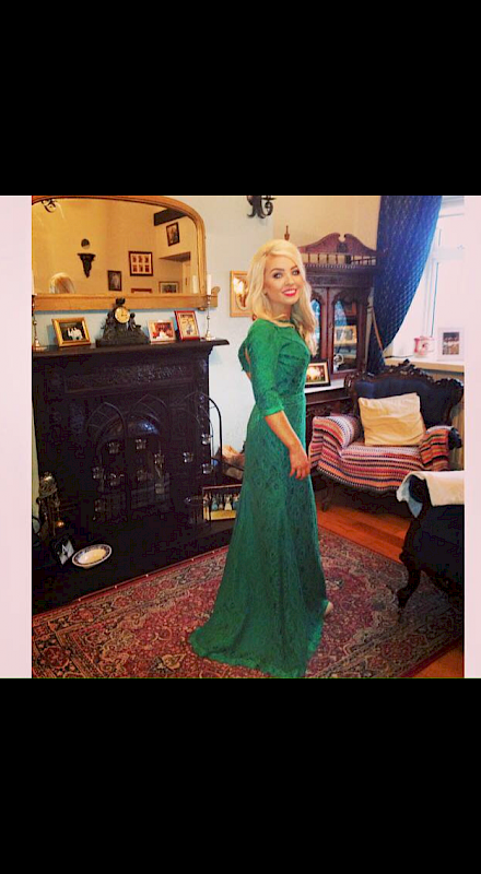 Green lace Deb dress