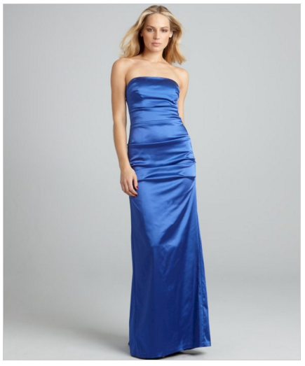 Beautiful Blue Strapless Dress