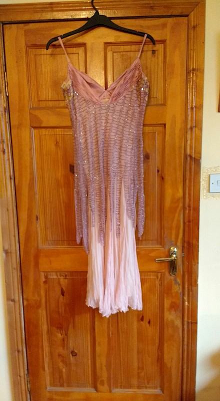 salmon pink gown