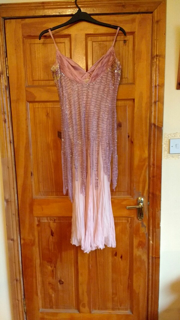 salmon pink gown