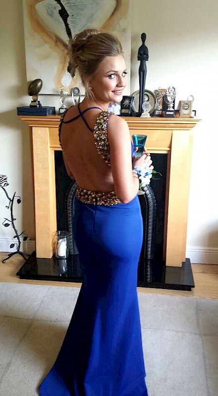 Royal Blue and Gold sequinned Dress