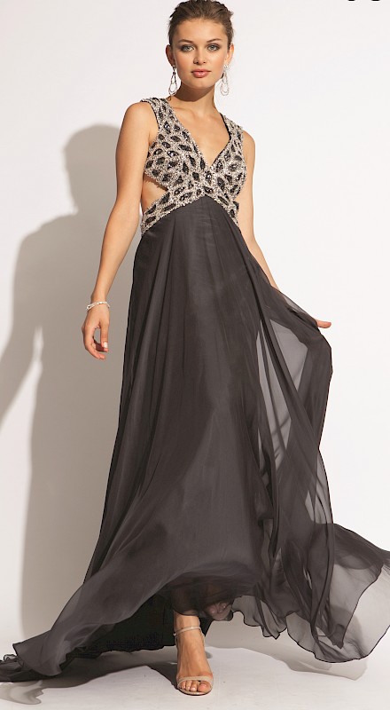 Grey Backless dress