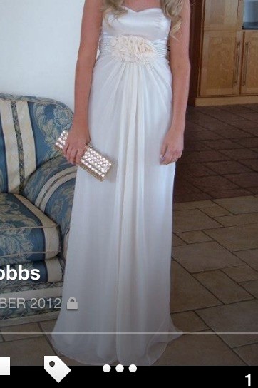 Cream Floor Length Debs Dress