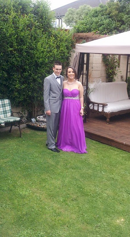 Passion purple embellished strapless dress for sale