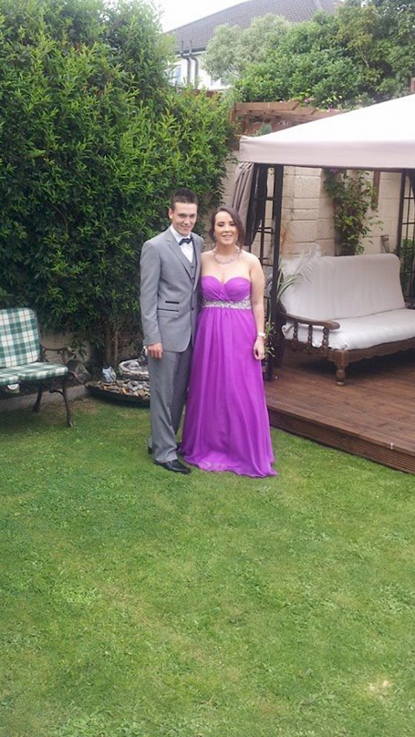 Passion purple embellished strapless dress for sale