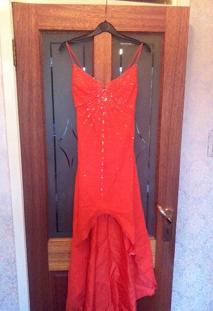 Peach/orange slim fit dress