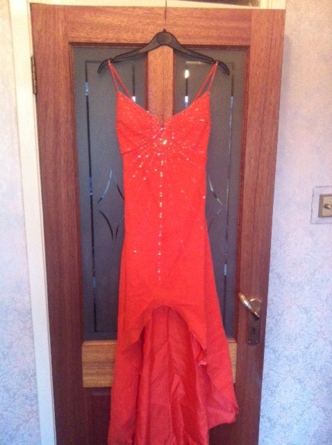 Peach/orange slim fit dress