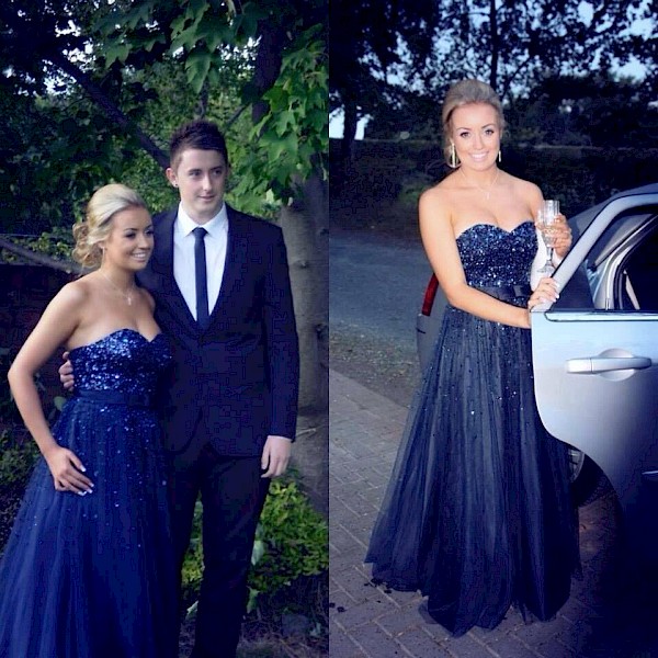 Handmade royal blue dress for sale