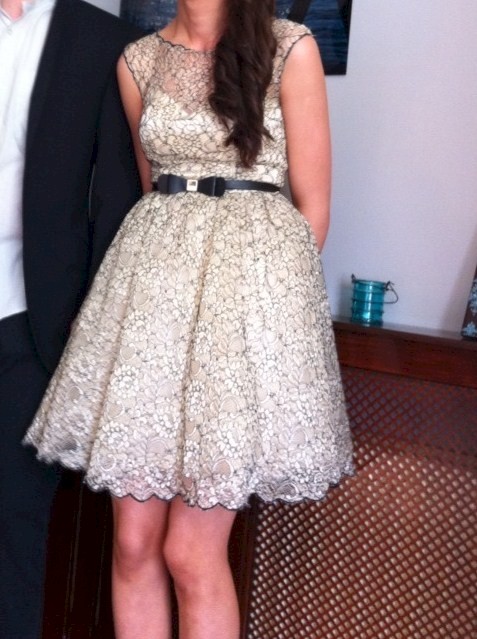cream lace dress