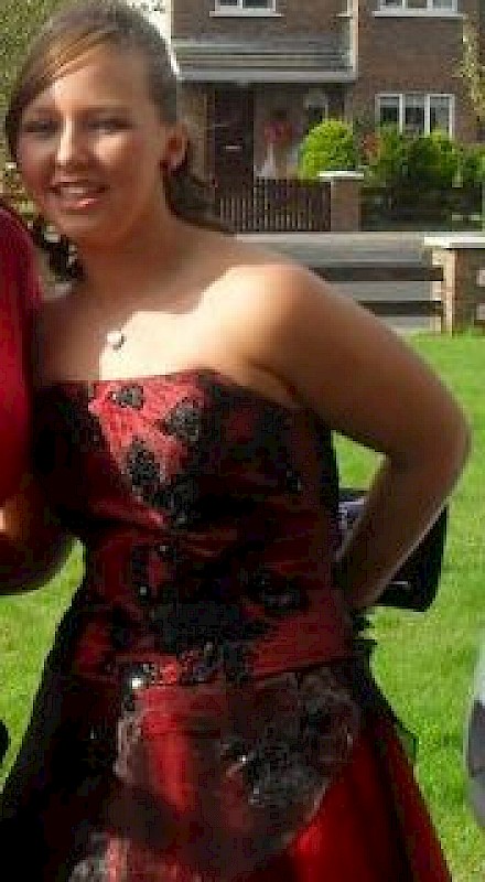 Red and Black Ball Gown