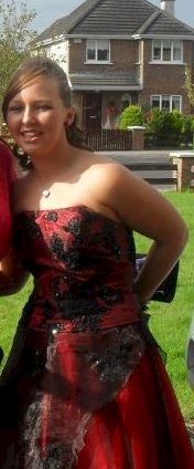Red and Black Ball Gown