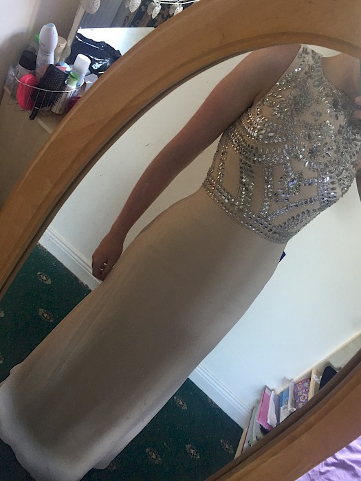Nude and silver debs dress