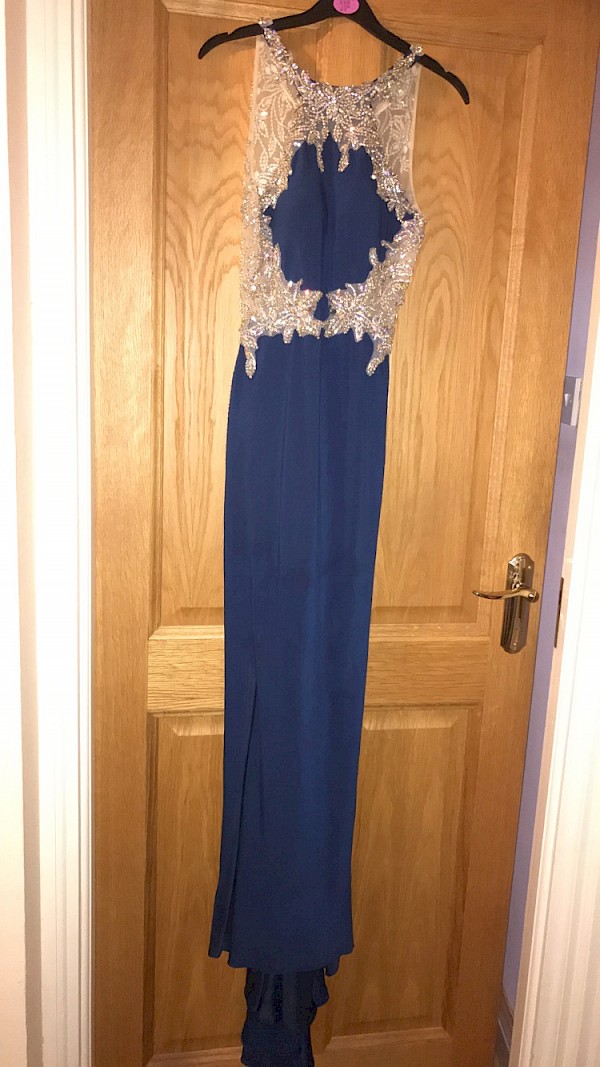 Navy/silver debs dress for sale